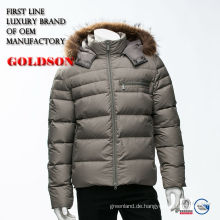 Gentlemen Hotsale Silber Nylon Stoff Daunenjacke Winter Daunenmantel